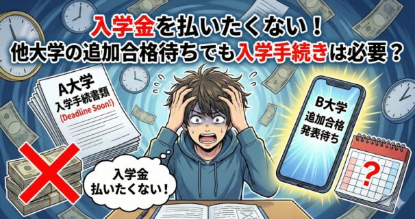 入学金を払いたくない！他大学の追加合格待ちでも入学手続きは必要？